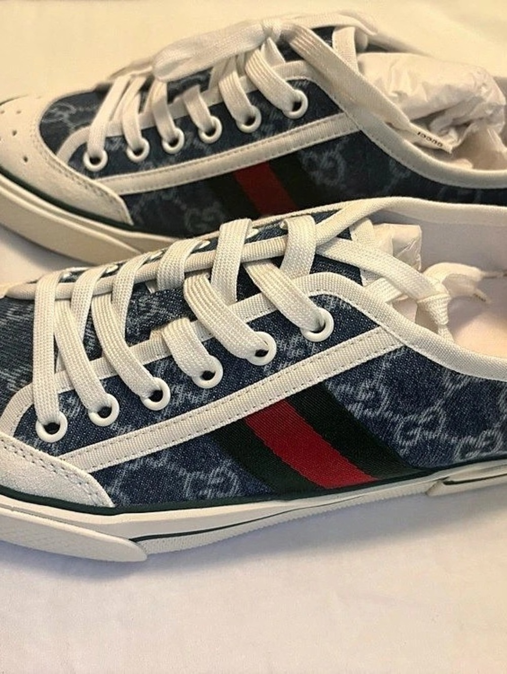 Gucci Tennis 1977 GG Denim Low-Top Sneaker Sneakers Blue & White EU 37+